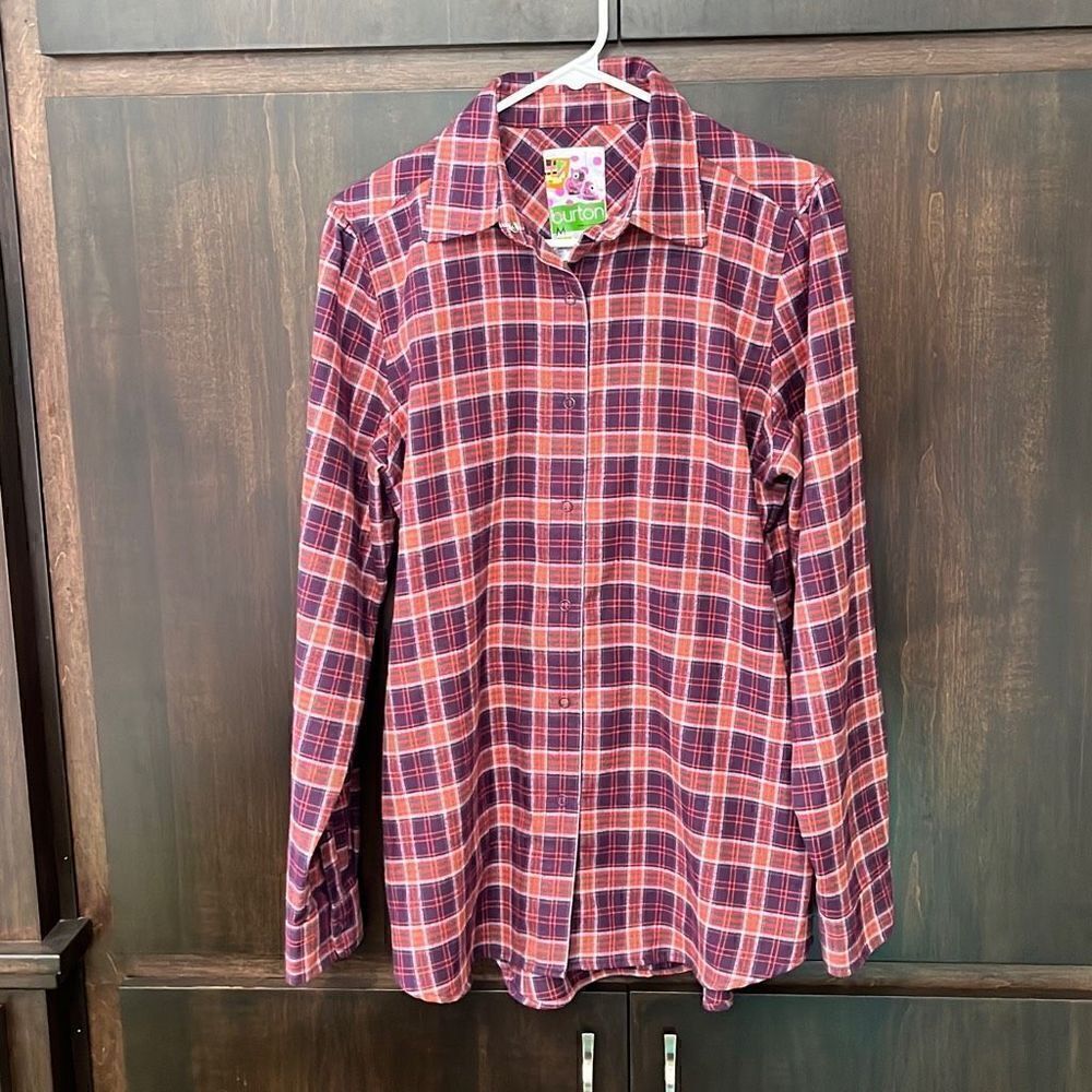 Burton Dryride Plaid Flannel Snap Front Shirt Medium